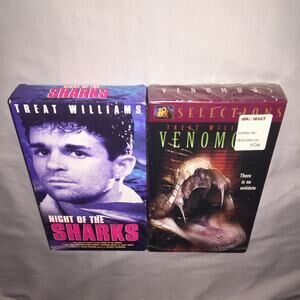 Vhs Used Night of the Sharks / Venomous Treat Williams Tape Lot Cult Horror Lot